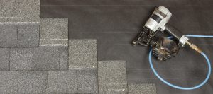 Nail gun lying on the roof